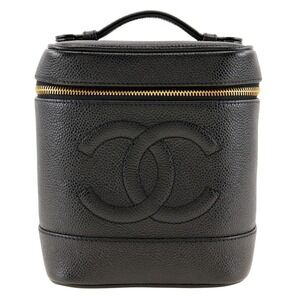 CHANEL Black Caviar Leather Bag